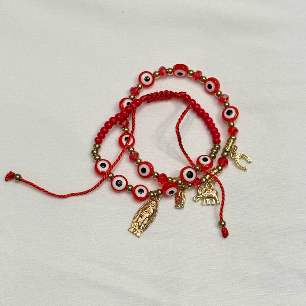 Good luck charm evil eye bracelets red #14